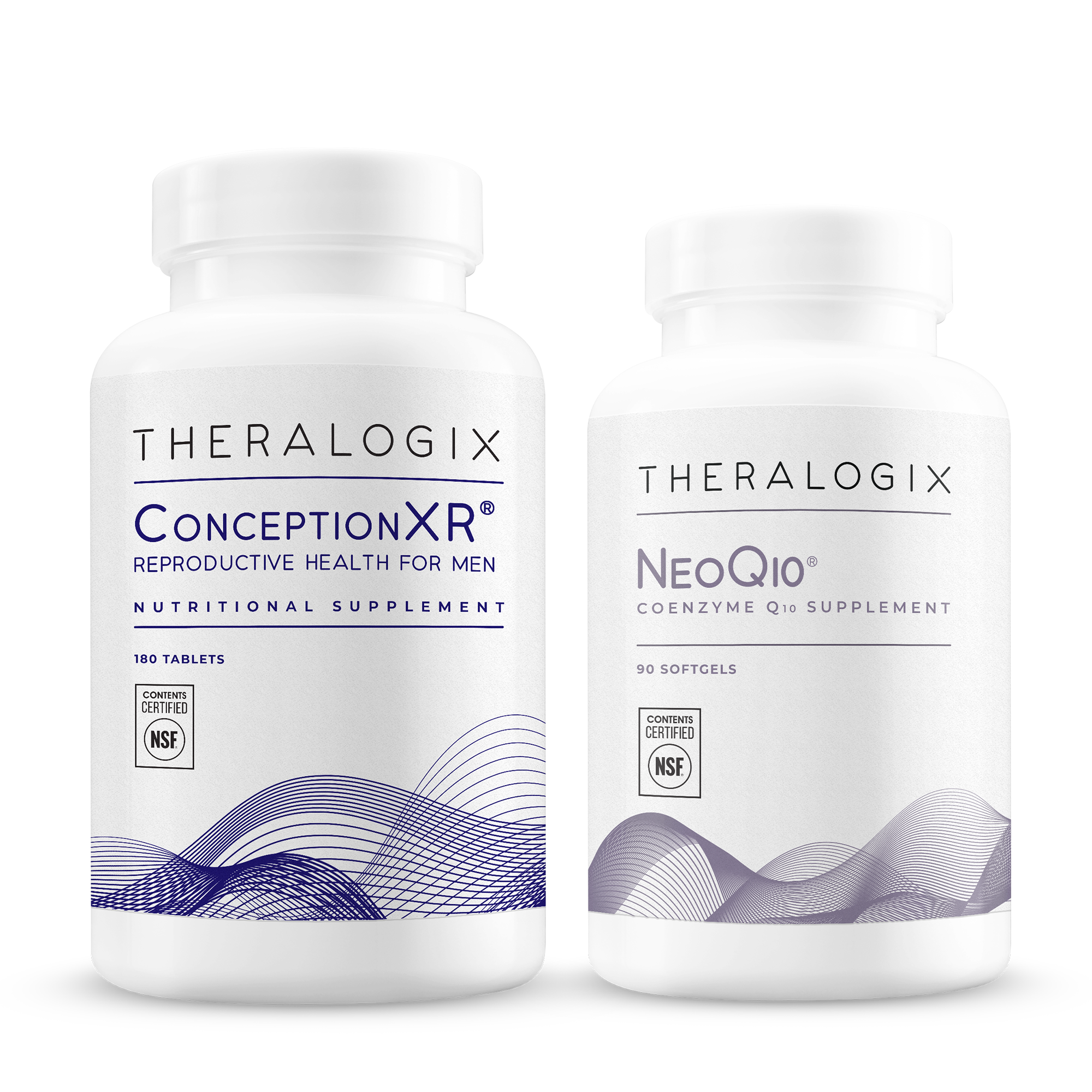 ConceptionXR Reproductive Health Formula + NeoQ10 bundles two of our most popular male fertility supplements to optimize sperm health.