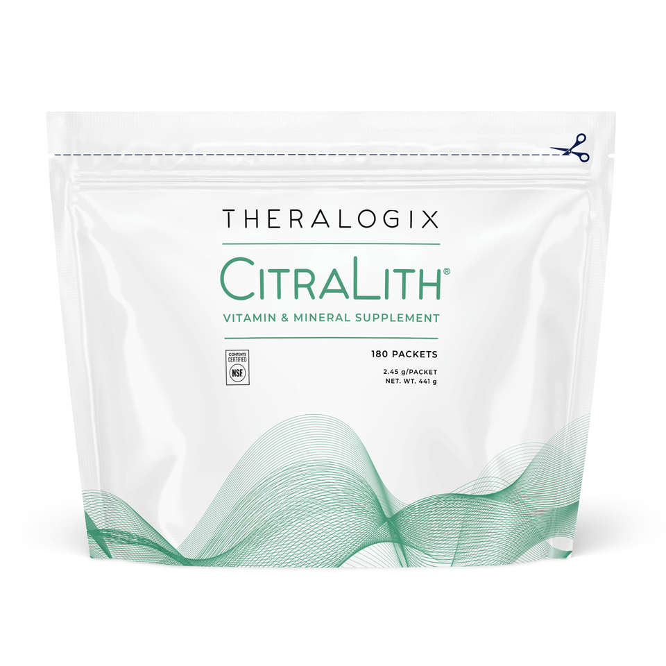 CitraLith is our most potent kidney health supplement, formulated by urologists to deliver 30 mEq of citrate alkali per daily dose.