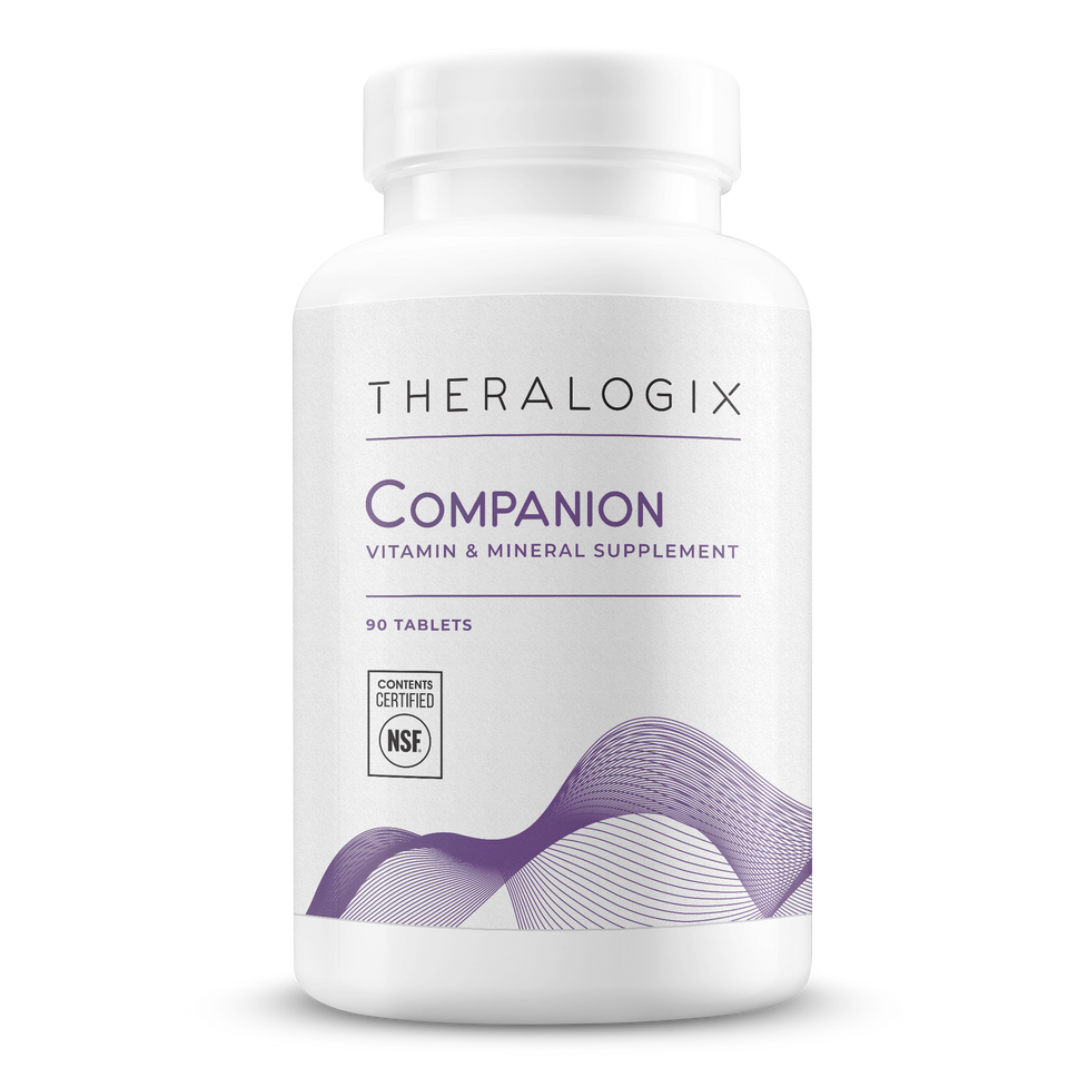 Companion is a multivitamin formulated without vitamin D, vitamin K, or iron.