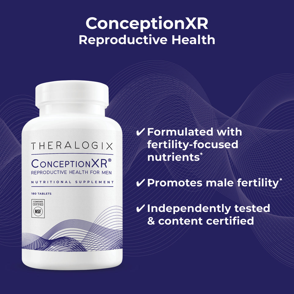 ConceptionXR Reproductive Health Supplement contains nutrients to promote sperm health.