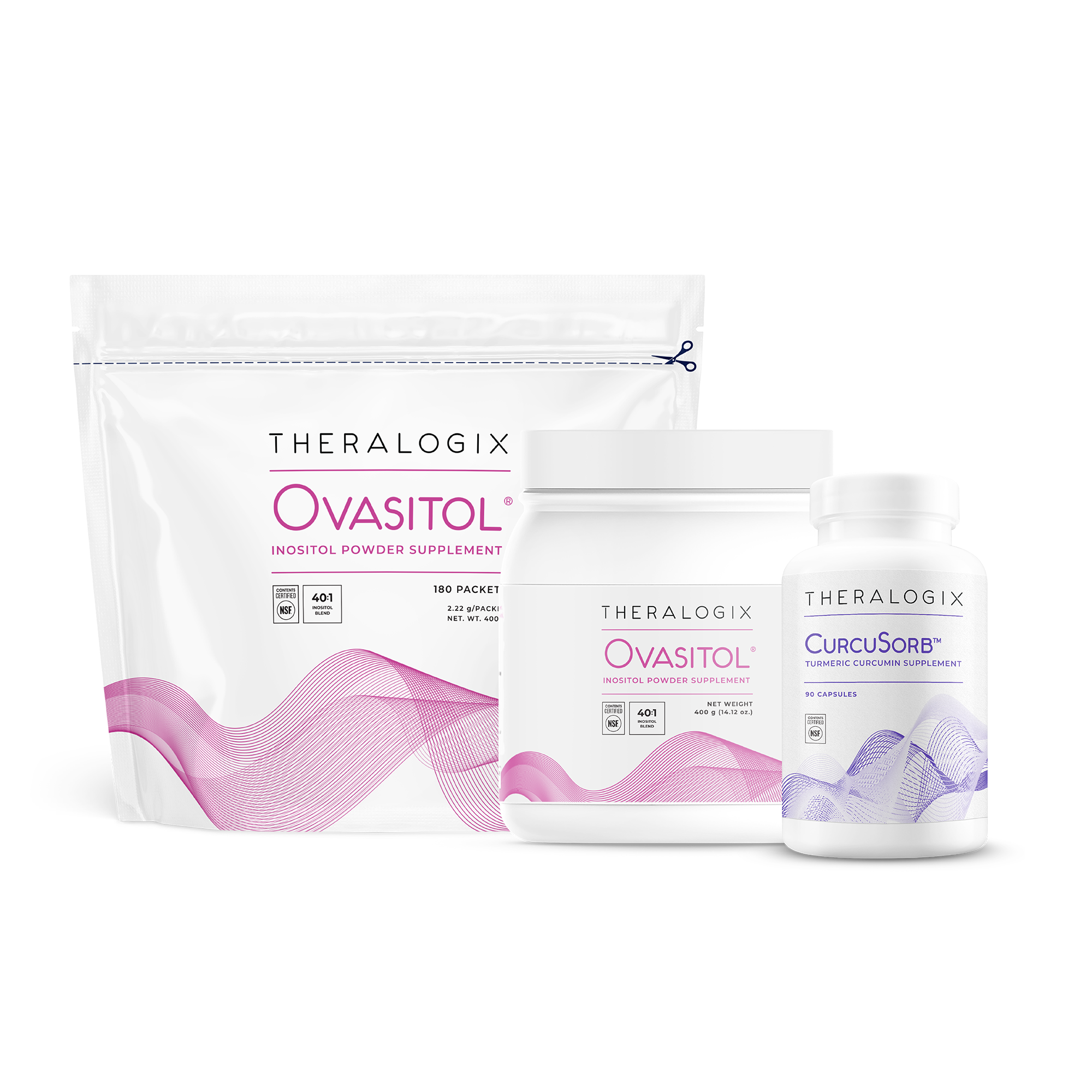 Theralogix Ovasitol Inositol Powder and Capsules Supplement Packaging