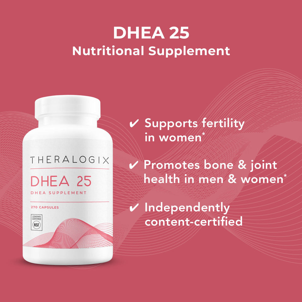 DHEA Promotes hormone balance, healthy mood, and overall well-being.*