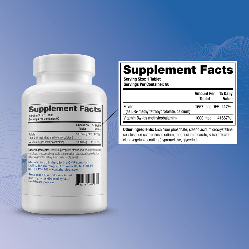 A nutritional supplement containing methylated folate and methylated b12