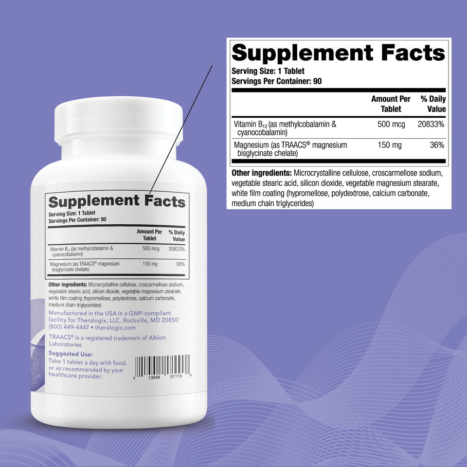 high quality b12 and magnesium supplement for healthy energy levels.