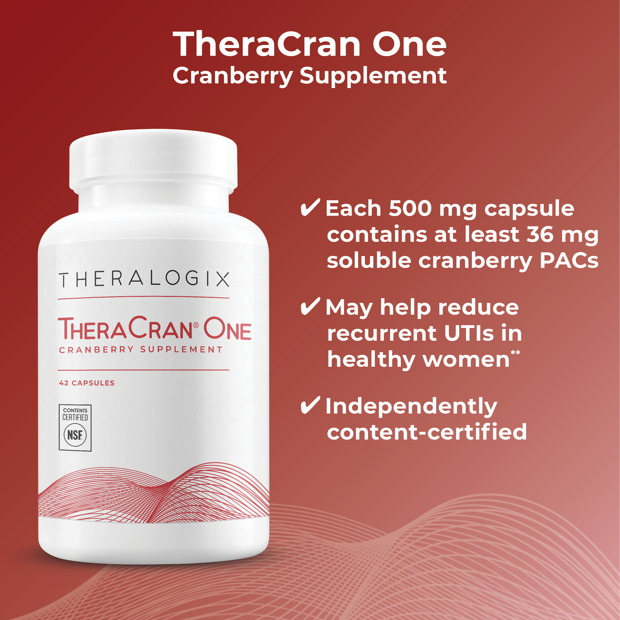 TheraCran One cranberry supplement may help reduce recurrent UTIs in healthy women.