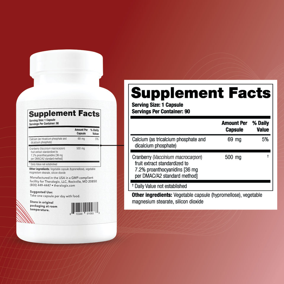One capsule of TheraCran One each day may help reduce the risk of recurrent urinary tract infections (UTIs) in healthy women.