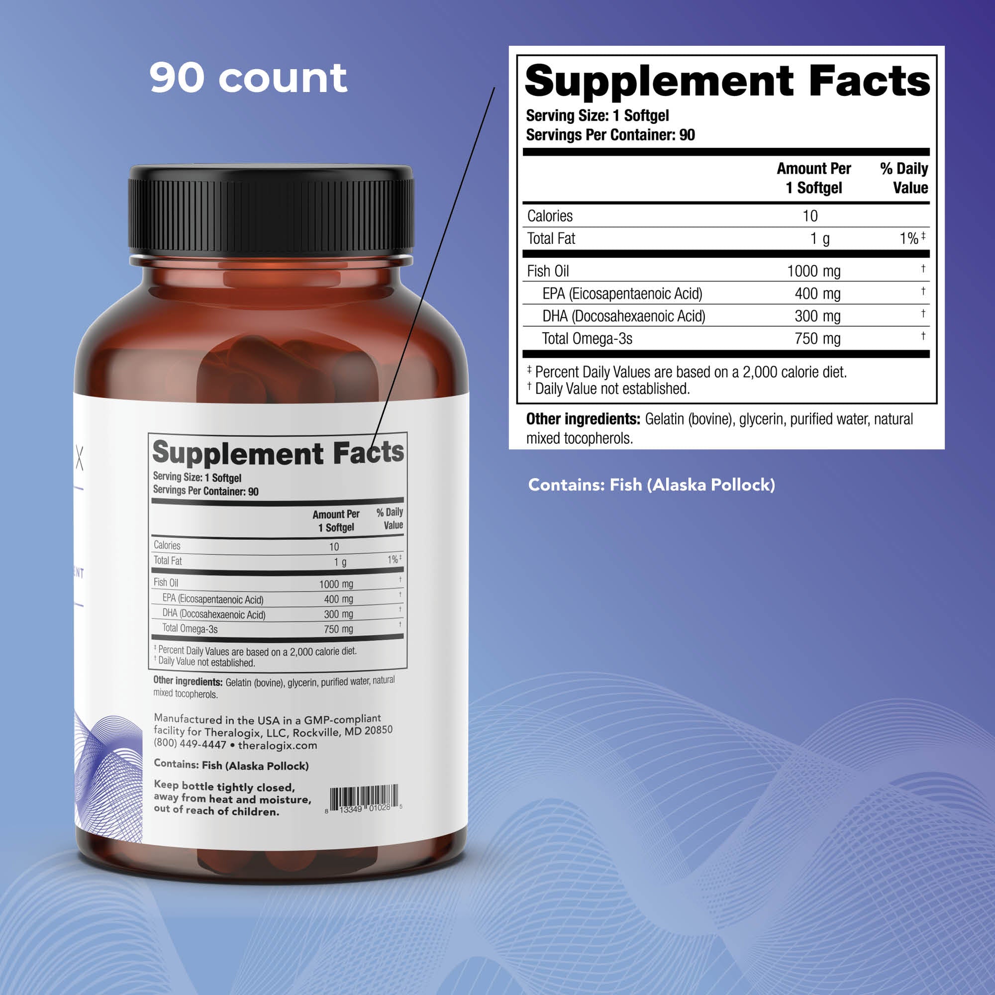 omega-3 supplement for immune, brain, joint, and eye health, plus healthy triglyceride levels and overall heart health.