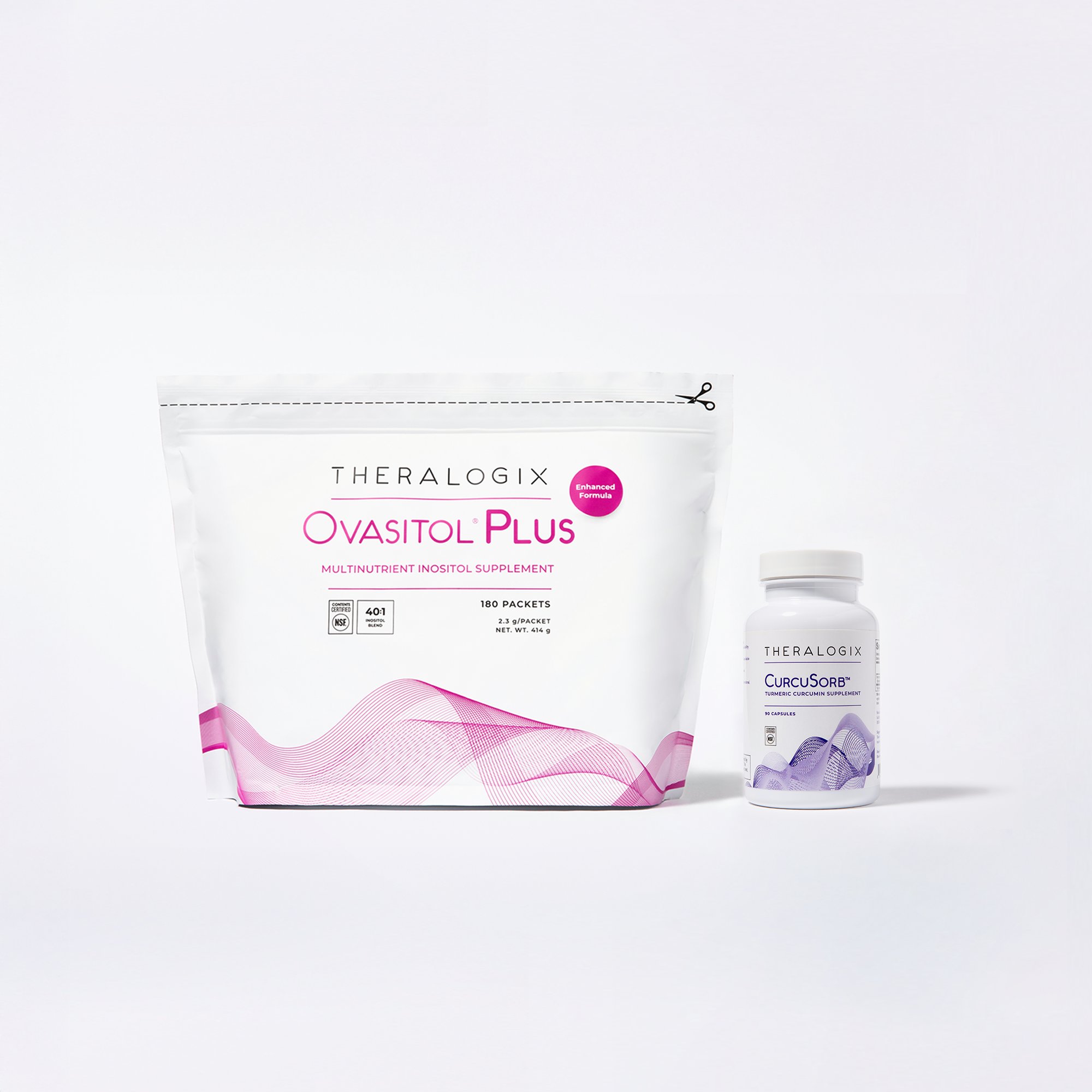 theralogix ovasitol plus and curcusorb turmeric curcumin supplement