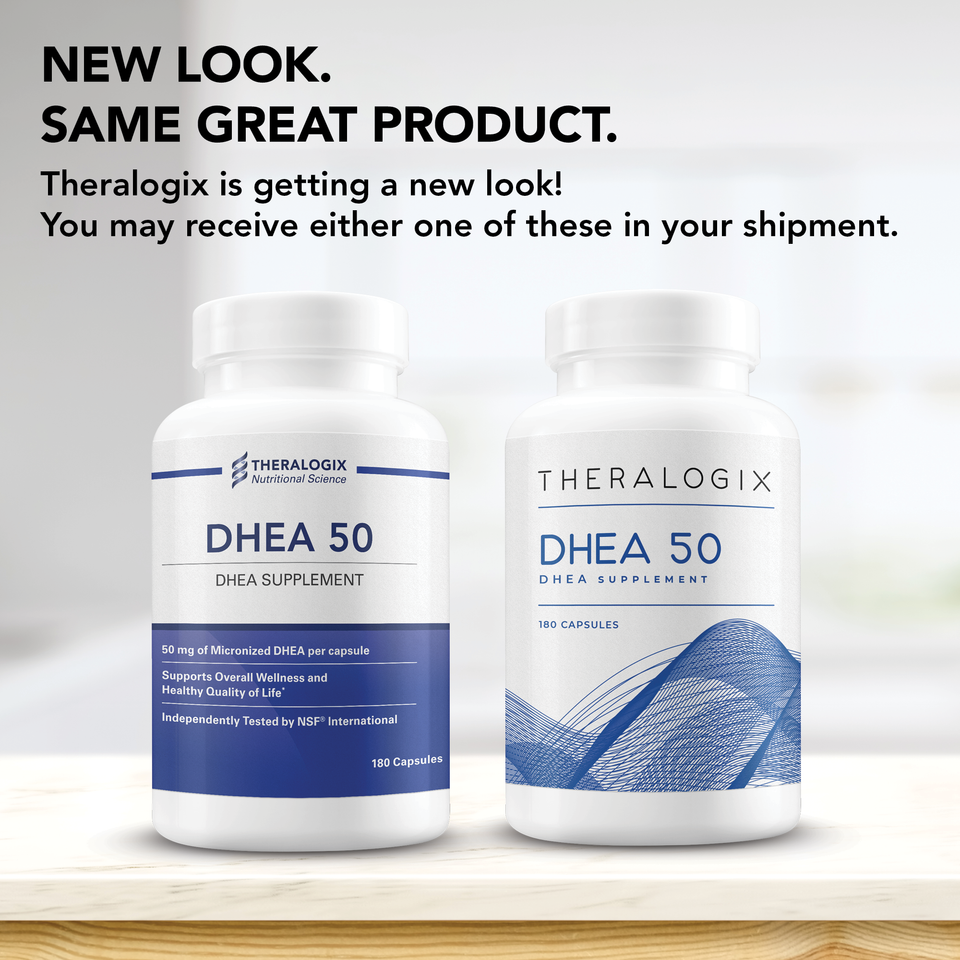 50 mg of plant-derived DHEA per capsule to support hormone health.