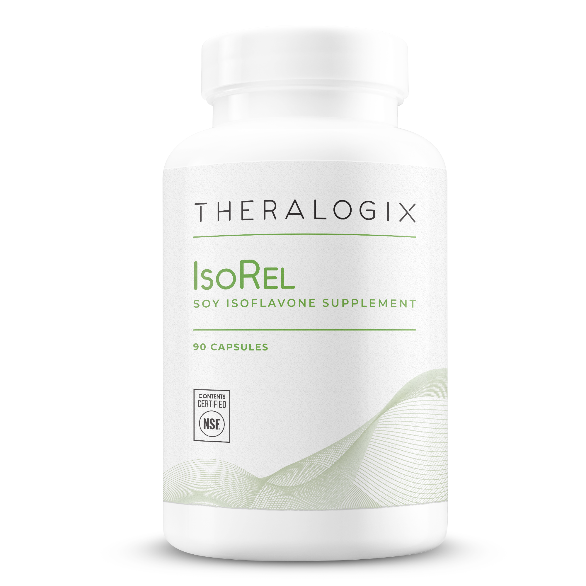 Physician recommended IsoRel Whole Soybean Extract Supplement containins soy isoflavones to reduce menopause hot flashes and promote cardiovascular and prostate health.