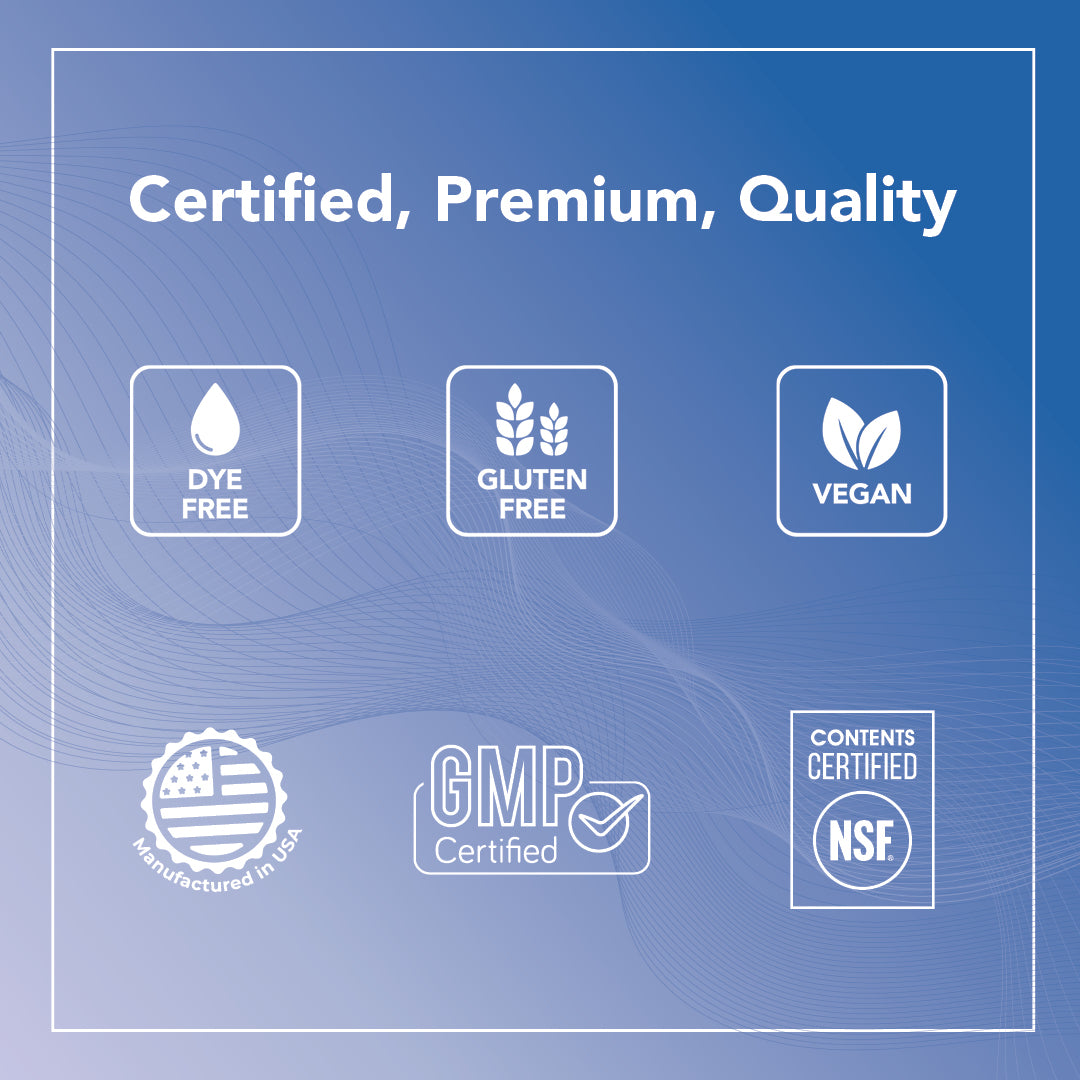 Independently tested and certified by NSF® International. Manufactured in the USA in a GMP-compliant facility.