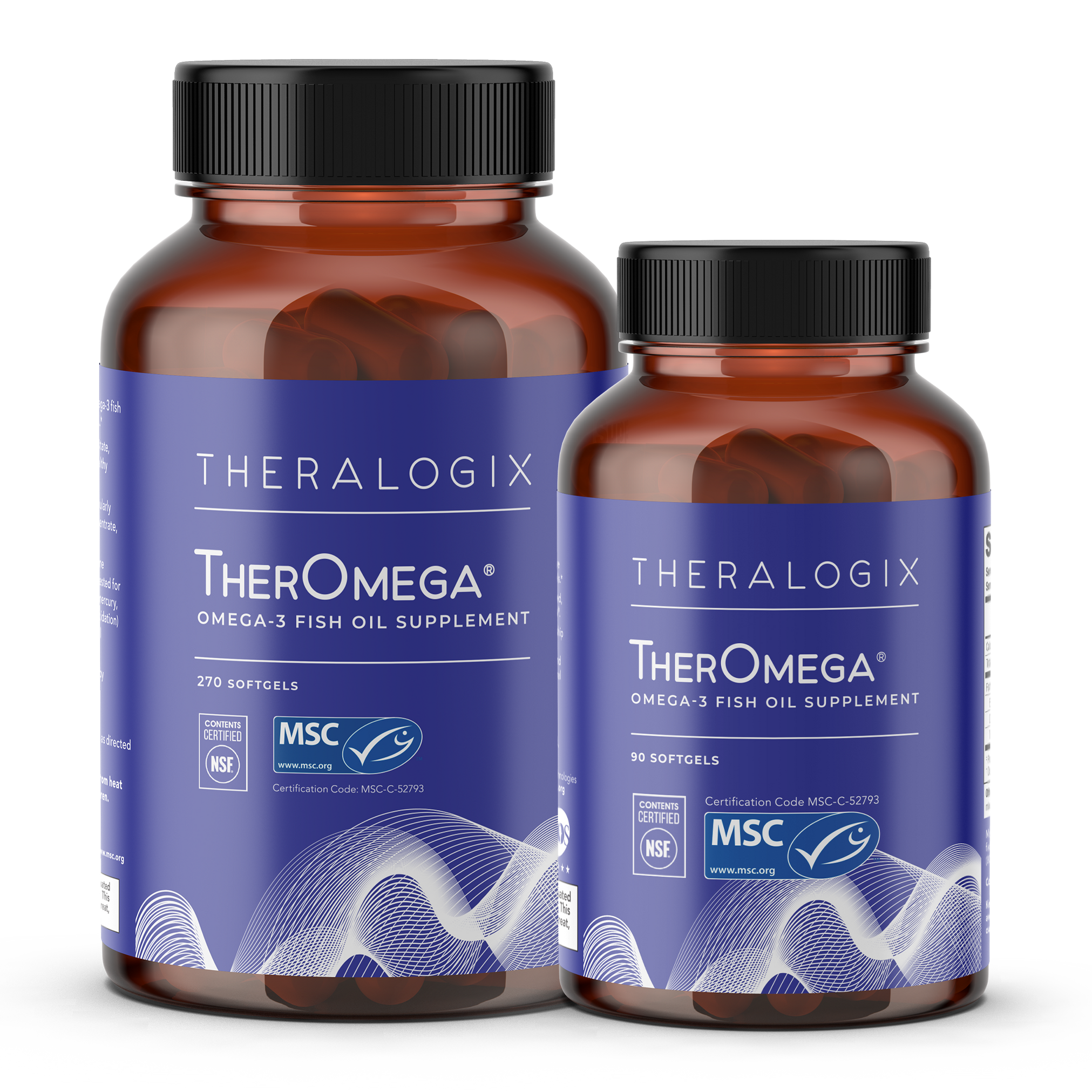 Physician recommended TherOmega Fish Oil supplements contain a highly purified omega-3 fish oil, sourced from 100% sustainable, wild-caught Alaska Pollock from the Bering Sea and the Gulf of Alaska.