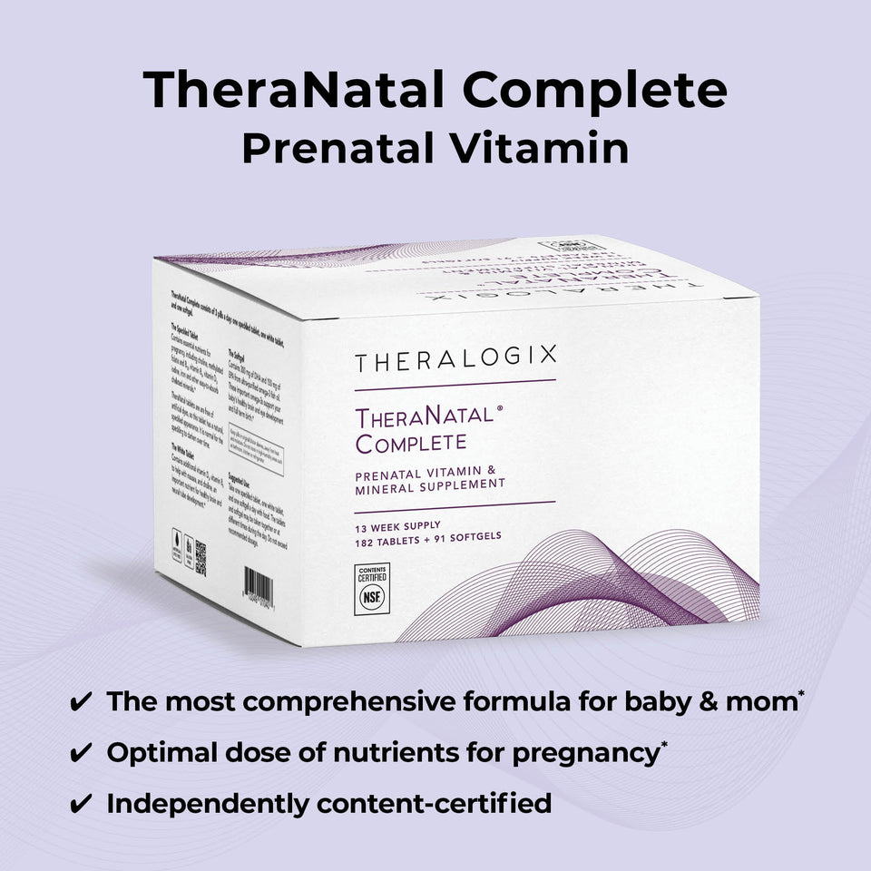 TheraNatal complete is a comprehensive prenatal vitamin for women.