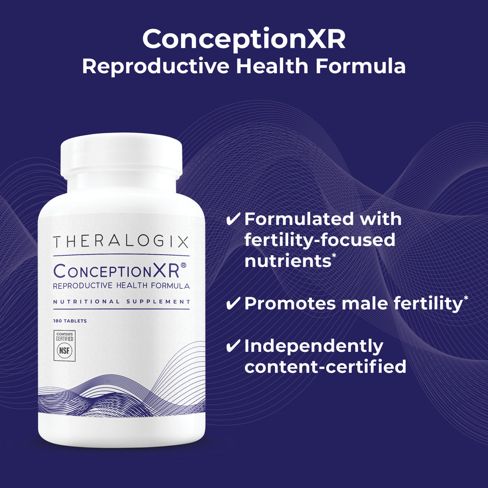 ConceptionXR Reproductive Health Supplement contains nutrients to promote sperm health.