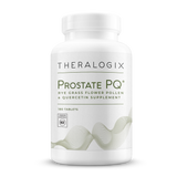 Prostate support supplement with a combination of rye grass flower pollen extract and quercetin to address pelvic discomfort and support healthy urinary function.