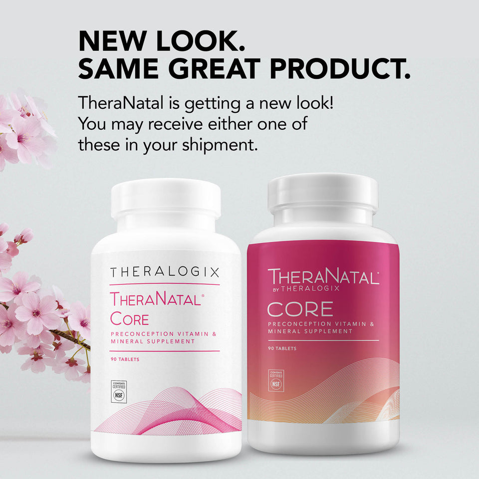 Prepare your body for pregnancy. TheraNatal Core Preconception vitamins and supplements contain Quatrefolic (methylated folate), 2,000 IU of vitamin D3, choline, iodine, and other essential nutrients.