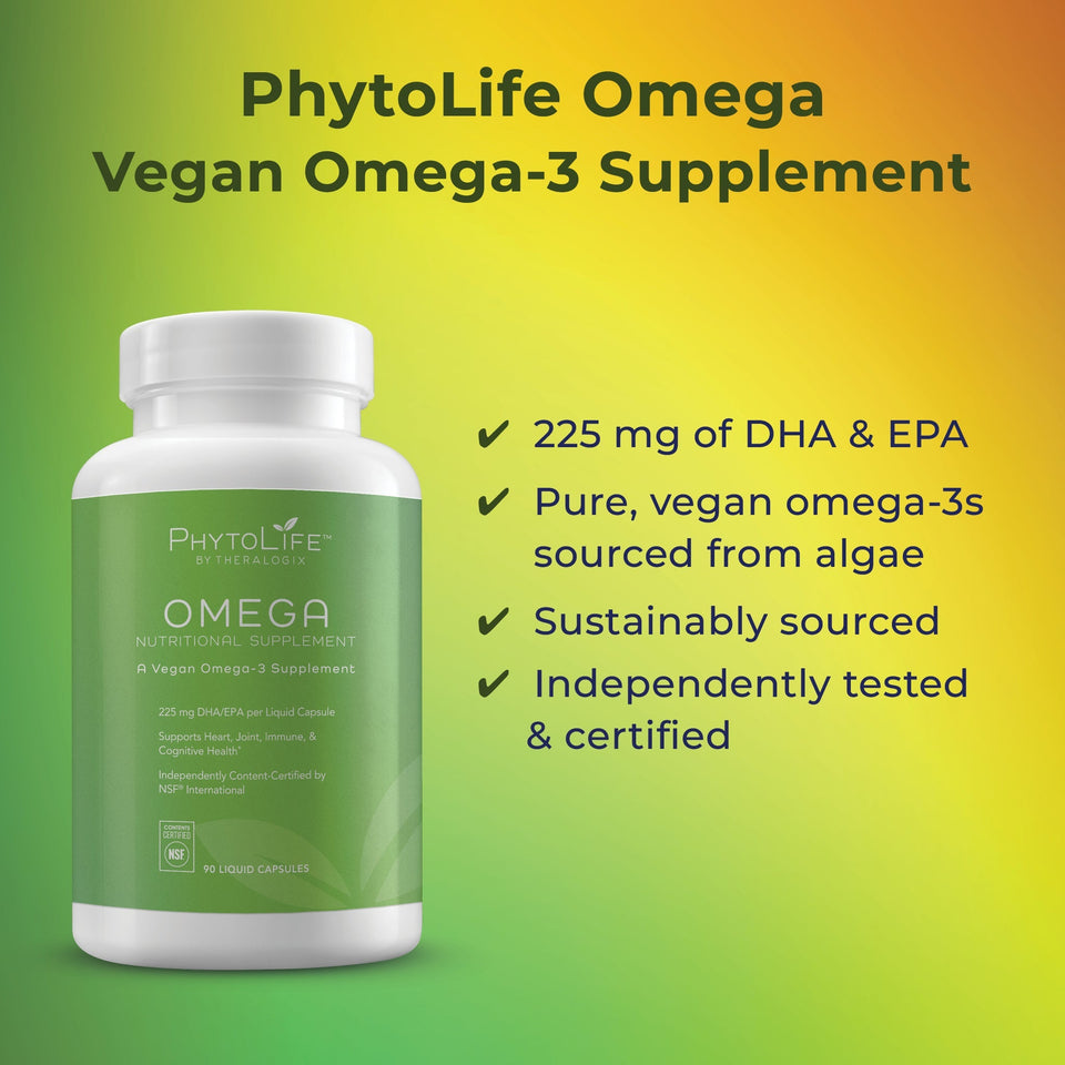 PhytoLife Omega is naturally derived from algae and contains both EPA and DHA