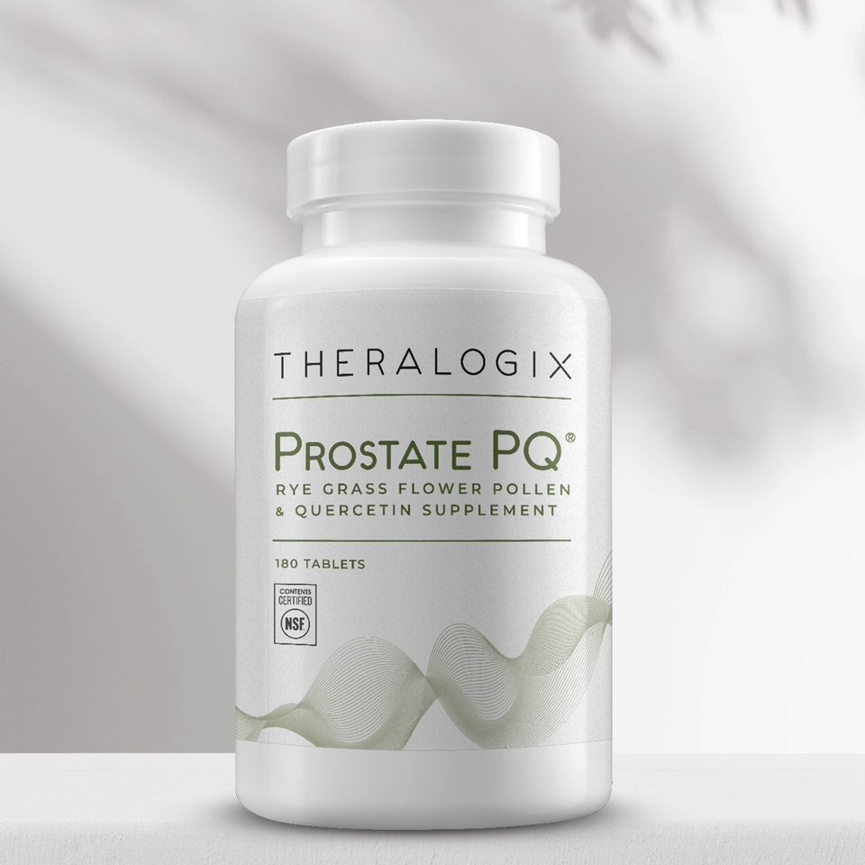Prostate PQ is a rye grass flower pollen and quercetin supplement for mens prostate health.